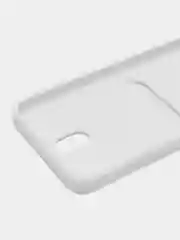 Белый чехол силиконовый на Samsung Galaxy S23 (Самсунг Галакси С23), с карманом