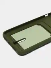 Зелёный хаки силиконовый чехол для iPhone XR (Айфон ХР) с карманом для карт, чехол на айфон