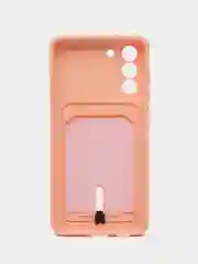 Пудровый чехол для Samsung Galaxy S21 FE, S21FE (Самсунг С21 ФЕ, С21ФЕ) силиконовый, с карманом