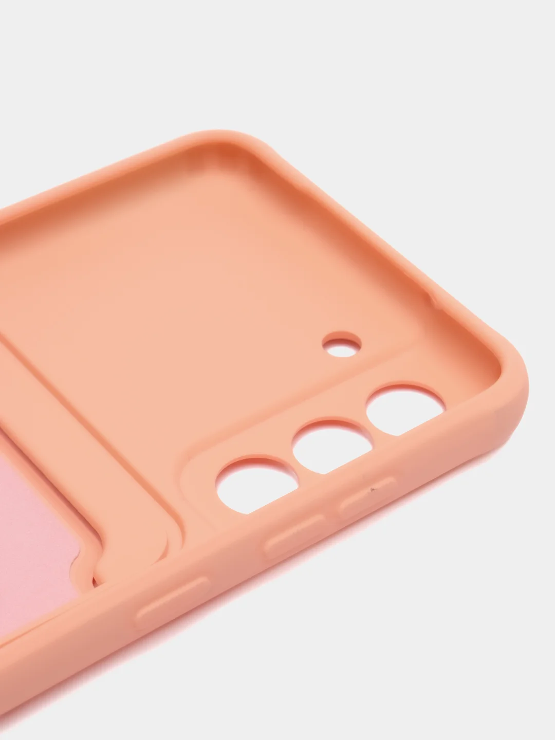 Пудровый чехол для Samsung Galaxy S21 FE, S21FE (Самсунг С21 ФЕ, С21ФЕ) силиконовый, с карманом