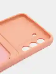 Пудровый чехол для Samsung Galaxy S21 FE, S21FE (Самсунг С21 ФЕ, С21ФЕ) силиконовый, с карманом