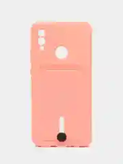 Пастельно-коралловый силиконовый чехол для Honor 10 Lite, P Smart 2019 (Хонор 10 Лайт/ П Смарт 2019) с карманом