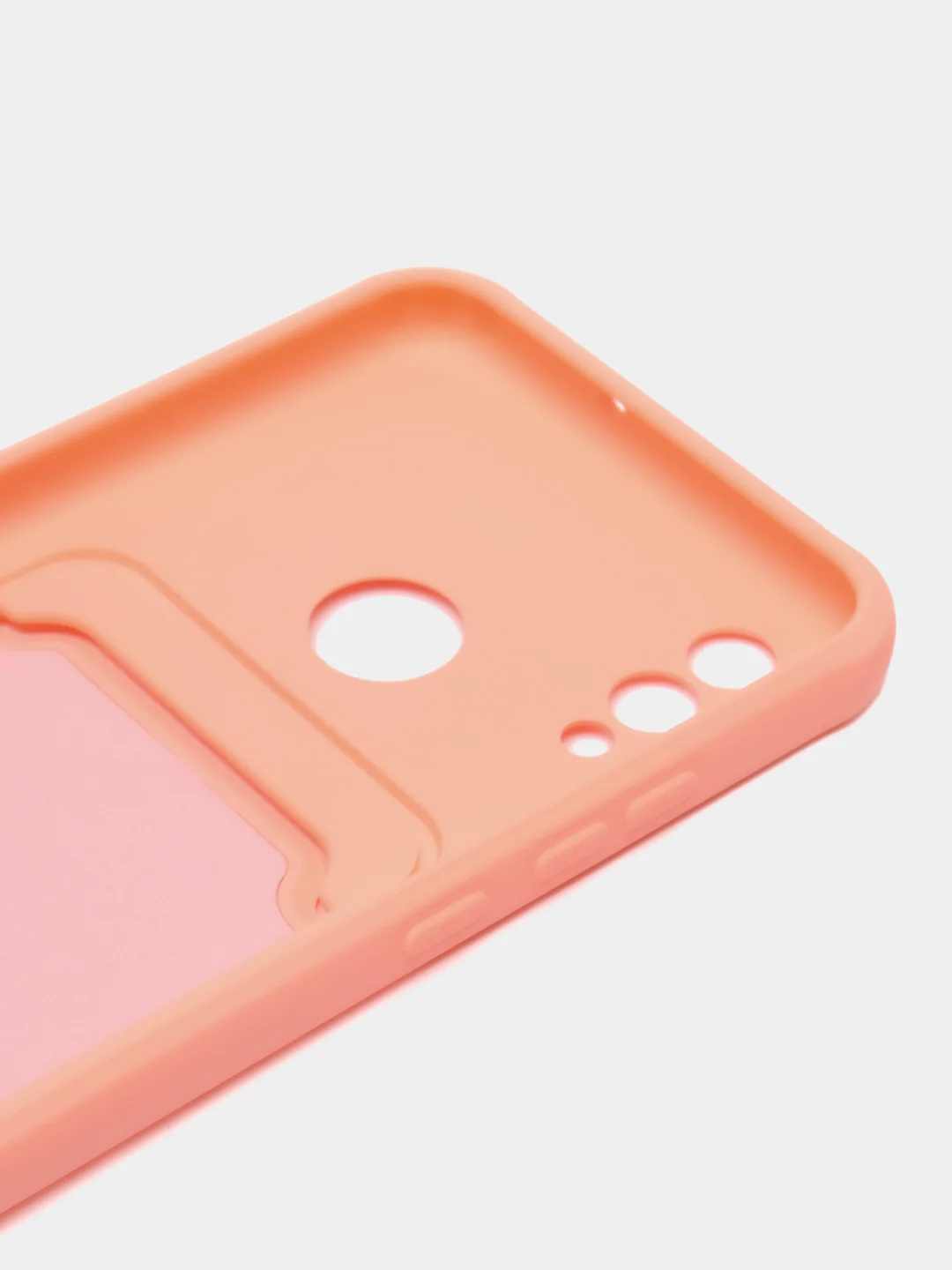 Пастельно-коралловый силиконовый чехол для Honor 10 Lite, P Smart 2019 (Хонор 10 Лайт/ П Смарт 2019) с карманом
