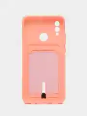 Пастельно-коралловый силиконовый чехол для Honor 10 Lite, P Smart 2019 (Хонор 10 Лайт/ П Смарт 2019) с карманом