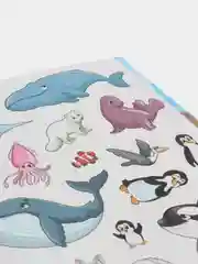 Бежевый книжка-раскладушка для детей, с многоразовыми наклейками