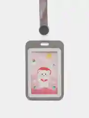 Оливковый бейджик-чехол для карт и пропусков, на веревке, с резинкой