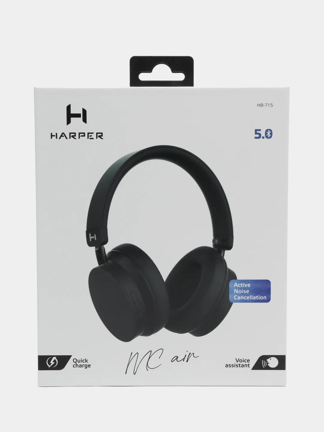 Наушники накладные беспроводные HARPER HB-715 Black с шумоподавлением, с микрофоном