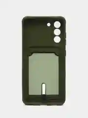 Зелёный хаки чехол для Samsung Galaxy S21 FE, S21FE (Самсунг С21 ФЕ, С21ФЕ) силиконовый, с карманом