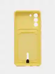Желтый чехол для Samsung Galaxy S21 FE, S21FE (Самсунг С21 ФЕ, С21ФЕ) силиконовый, с карманом