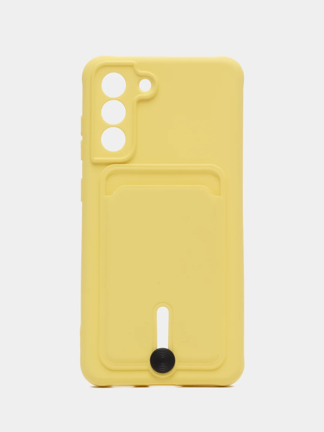 Желтый чехол для Samsung Galaxy S21 FE, S21FE (Самсунг С21 ФЕ, С21ФЕ) силиконовый, с карманом
