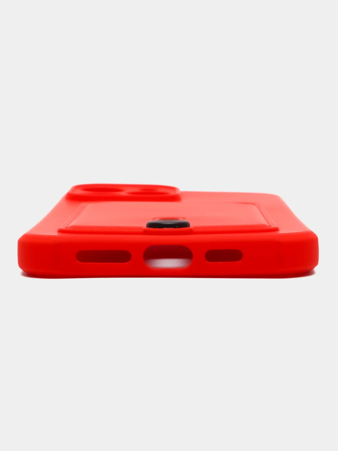Красный силиконовый чехол для iPhone 13 Pro Max (Айфон 13 Про Макс) , чехол на айфон с карманом