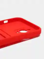 Красный силиконовый чехол для iPhone 13 Pro Max (Айфон 13 Про Макс) , чехол на айфон с карманом