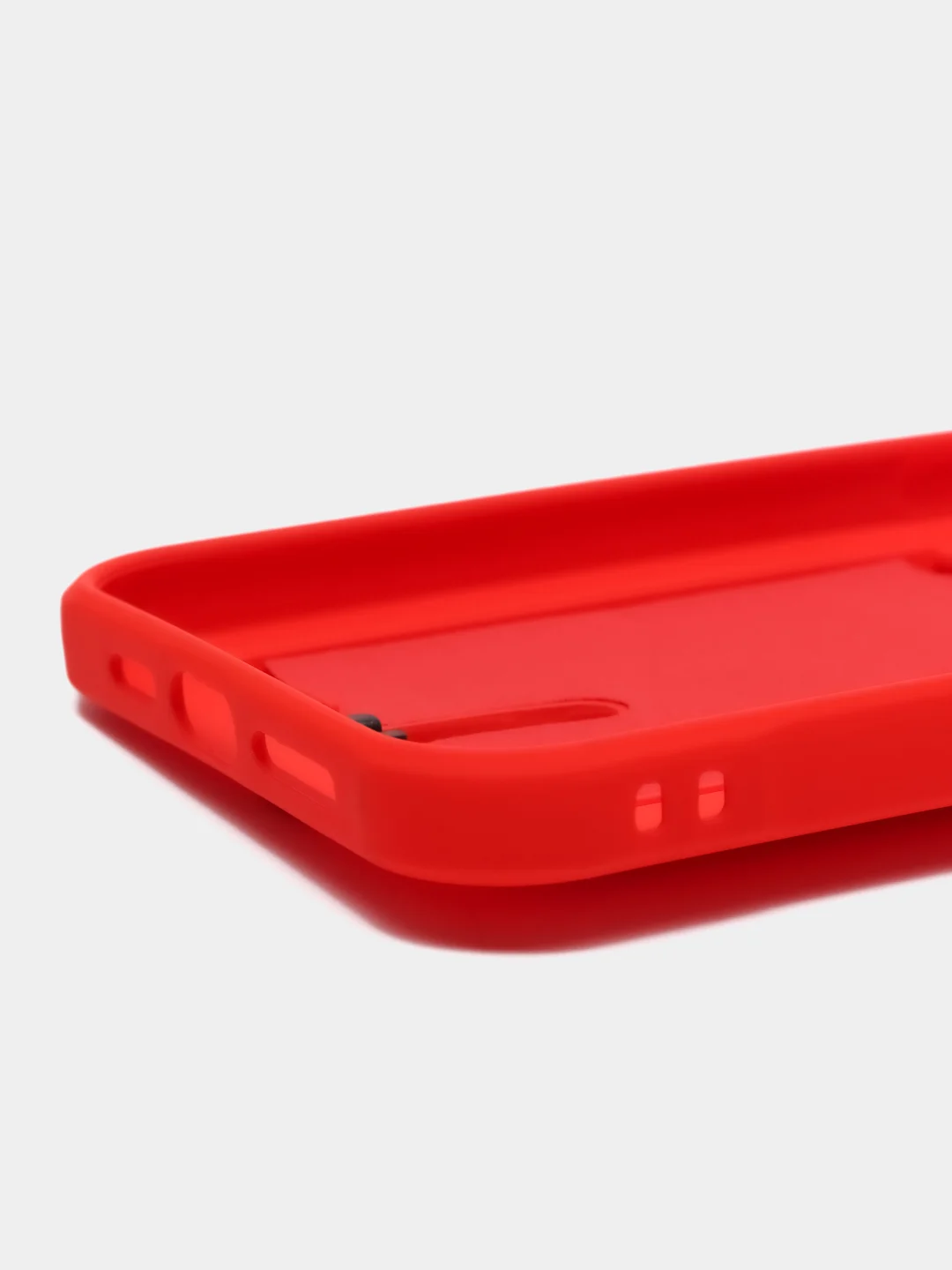 Красный силиконовый чехол для iPhone 13 Pro Max (Айфон 13 Про Макс) , чехол на айфон с карманом