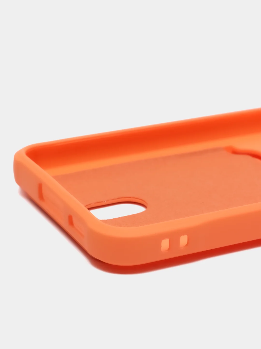Оранжевый чехол силиконовый на Samsung Galaxy S23 (Самсунг Галакси С23), с карманом