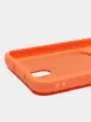 Оранжевый чехол силиконовый на Samsung Galaxy S23 (Самсунг Галакси С23), с карманом