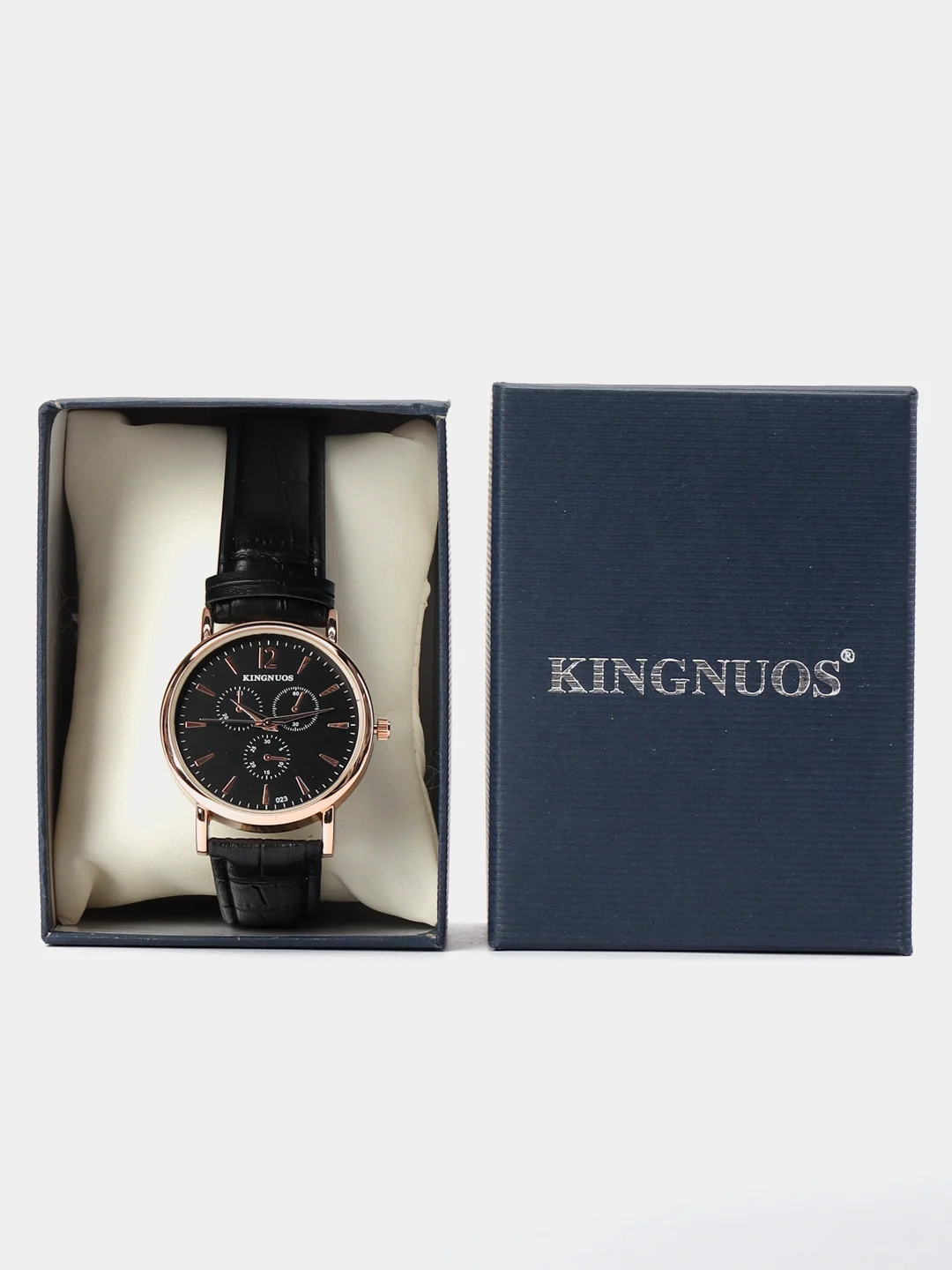 Черный мужские наручные часы KINGNUOS K-023, в подарочной упаковке