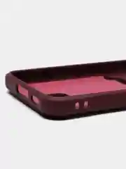 Тёмно-бордовый чехол силиконовый на Samsung Galaxy S23 (Самсунг Галакси С23), с карманом