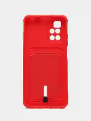 Вишнёвый силиконовый чехол для Xiaomi Redmi 10 ( Сяоми Редми 10 ) с карманом для карт