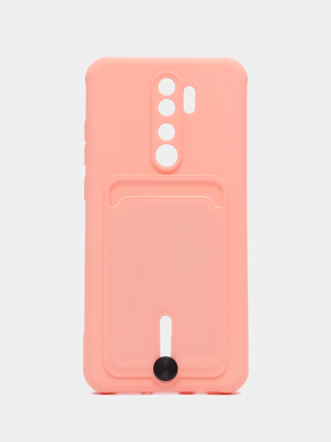 Пастельно-коралловый чехол для Xiaomi Redmi Note 8 Pro (Редми Нот 8 Про) силиконовый , с карманом