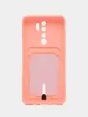 Пастельно-коралловый чехол для Xiaomi Redmi Note 8 Pro (Редми Нот 8 Про) силиконовый , с карманом