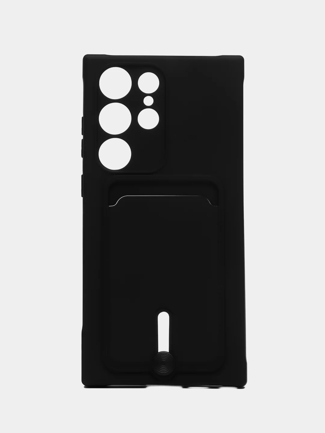 Черный чехол для Samsung Galaxy S23 Ultra (Самсунг Галакси С23 Ультра), силиконовый, с карманом