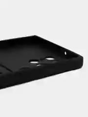 Черный чехол для Samsung Galaxy S23 Ultra (Самсунг Галакси С23 Ультра), силиконовый, с карманом