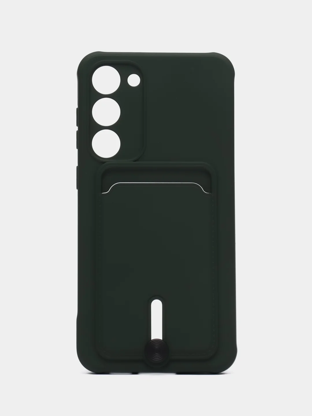 Тёмно-зелёный силиконовый чехол для Samsung Galaxy S23 Plus, S23+ (Самсунг Галакси С23 Плюс), с карманом
