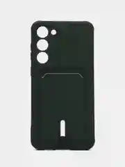 Тёмно-зелёный силиконовый чехол для Samsung Galaxy S23 Plus, S23+ (Самсунг Галакси С23 Плюс), с карманом
