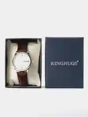 Серебряный наручные часы мужские KINGNUOS K-1856 с календарем, в подарочной упаковке