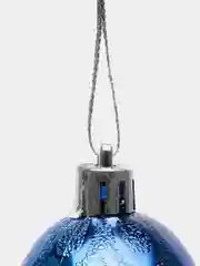 Серебряный набор елочных новогодних шаров "Морозная зима", 6 штук