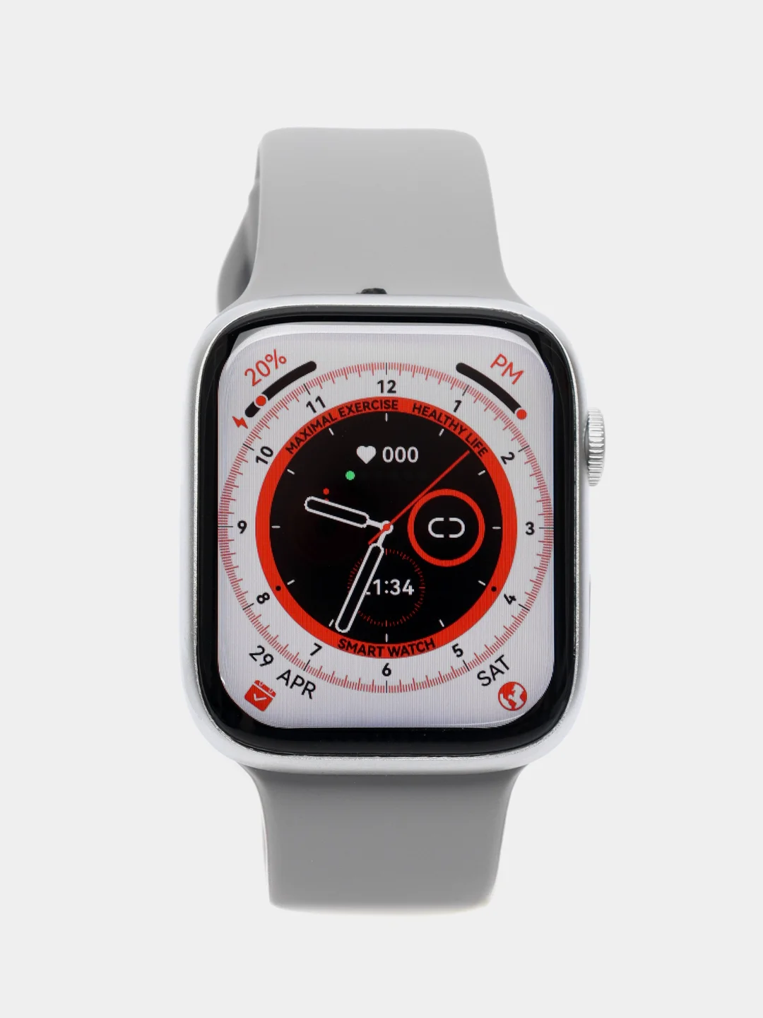 Серый умные смарт часы Smart Watch X8 Pro, 45 мм, с беспроводной магнитной зарядкой