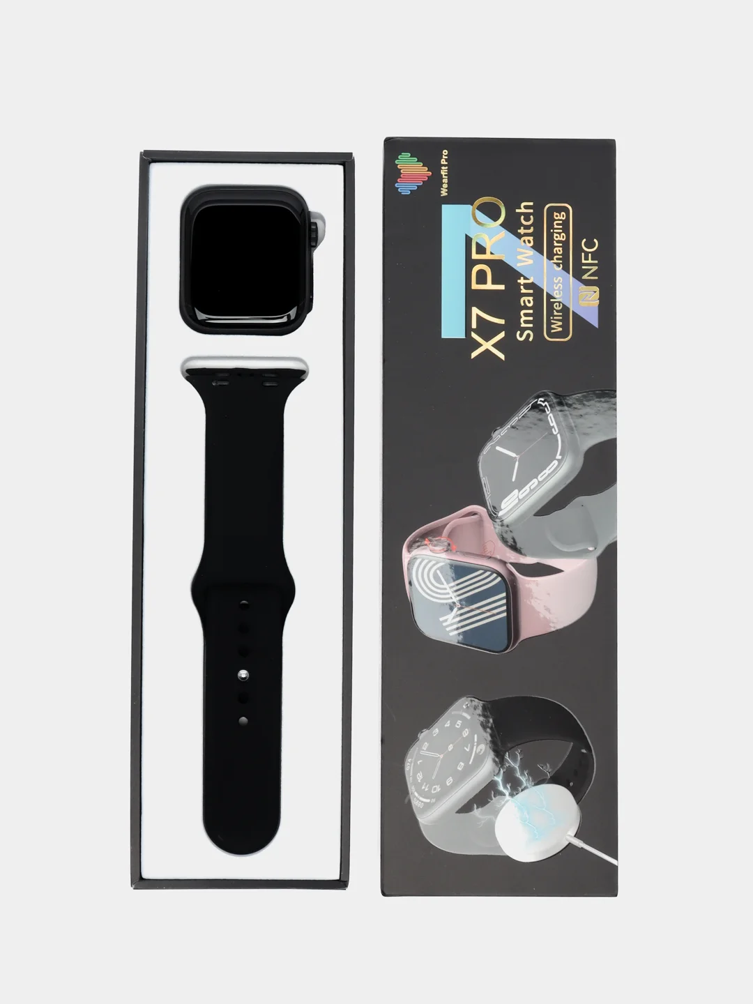 Черный умные смарт часы Smart Watch X7 Pro, 45 мм, с беспроводной магнитной зарядкой