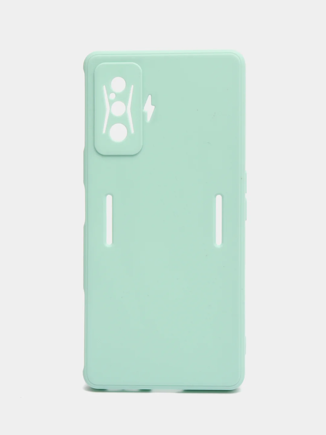 Мятный чехол для Xiaomi Poco F4 GT (Поко Ф4 Джити) силиконовый, черный, матовый, с защитой камеры
