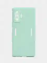 Мятный чехол для Xiaomi Poco F4 GT (Поко Ф4 Джити) силиконовый, черный, матовый, с защитой камеры