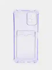 Лавандовый чехол с карманом для карт Vivo Y21/Y33,Y15s, Y17/Y15/Y12/Y11,Y12S/Y12A/Y20, противоударный