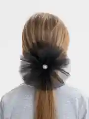Черный школьный бант для волос