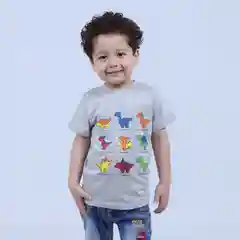 Серый меланж футболка детская для мальчика, 1-4 года, 100% хлопок