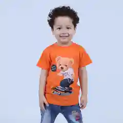 Оранжевый футболка детская для мальчика, 1-4 года, 100% хлопок