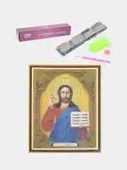Алый алмазная мозаика-икона "Иисус Христос"