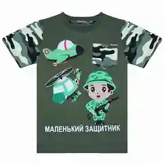 Зеленый комплект детский для мальчика: футболка и шорты, 2-9 лет, камуфляж