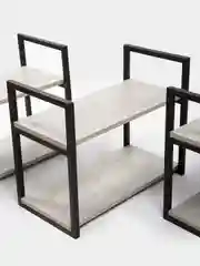 Серый полка настенная, 2 яруса, 5 цветов, 3 размера