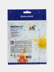 Набор чертежный Brauberg "Fresh Zone": линейка 15 см, 2 треугольника, транспортир