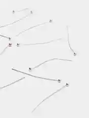 Серый металлик пины с шариком для создания украшений