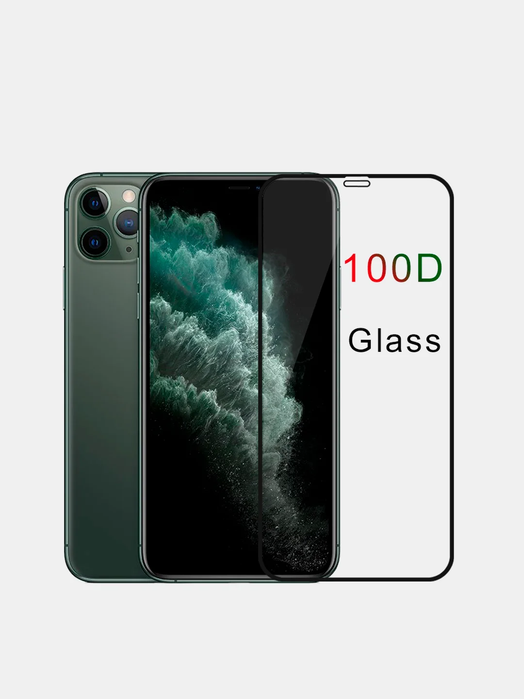 Защитное стекло 100D для iPhone 11, 11Pro, 11ProMax, XS, XSMax, XR, X, 7/8Plus, 7/8