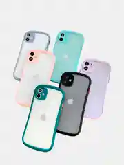 Серый меланж чехол матовый с полукруглыми краями Apple iPhone 12, 12Pro, 12mini, 11, 11Pro, 11ProMax