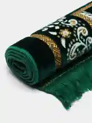 Тёмно-зелёный плотный мягкий Турецкий коврик для намаза намазлык / намазник / мусульманский