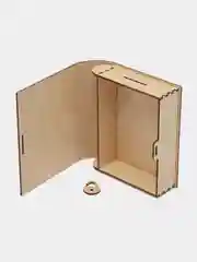 Небесно-голубой копилка деревянная