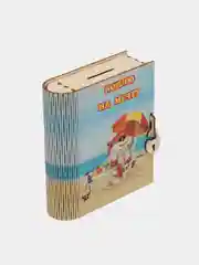 Голубой копилка деревянная