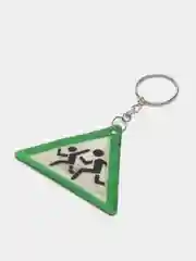 Лайм брелок "Дорожный знак", светоотражающий, пластик, 6,2 х 4,5 см