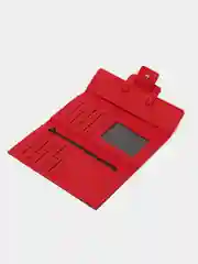 Красный кошелек-клатч женский, из экокожи